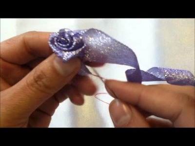 How to make a ribbon flower (01) by rose