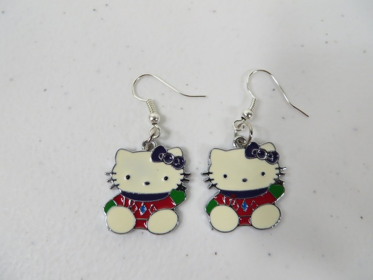 How To Make Custom Hello Kitty Charm Earrings Tutorial Simple
