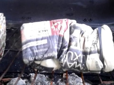 Paper briquette burn test #1