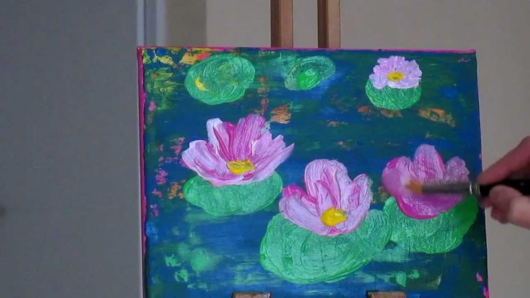 Tanja Bell  How  to  paint  Abstract  Painting  Lily Pond Tutorial Lotus Flower