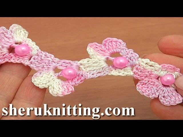 Crochet Beaded Cord Made of Flowers Tutorial 68