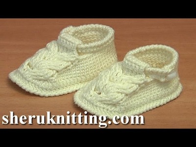 Crochet Cable Stitch Buckle Shoes For Baby Tutorial 54 Part 2 of 3