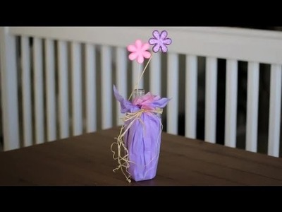 How to Decorate a Glass Bottle With Tissue Paper : Decorating With Glass