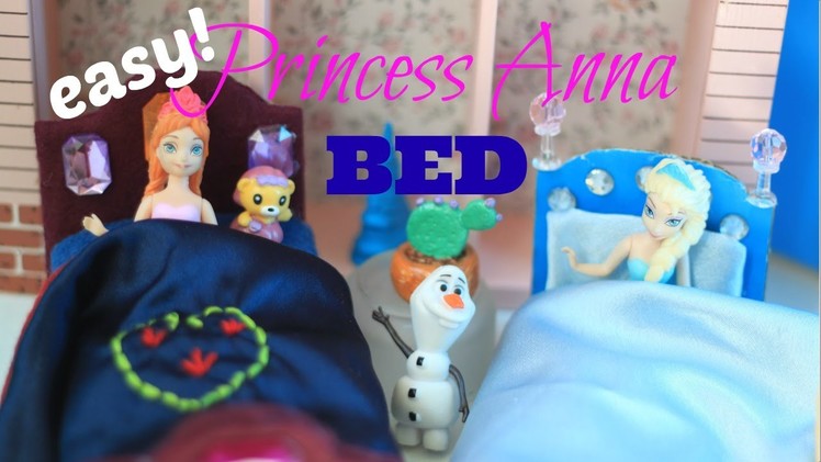 How to make a Princess Anna doll bed for small Magic Clip Doll Disney Frozen Doll Tutorial