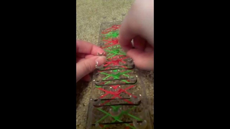 How to make a rubber band Candy Cane bracelet