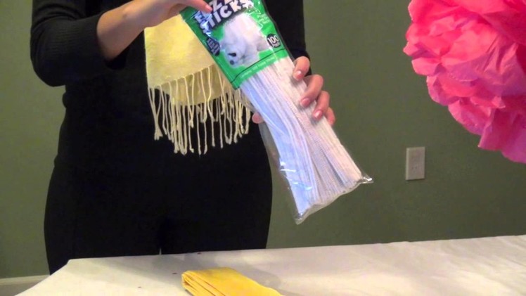 How to make pom poms with tissue paper