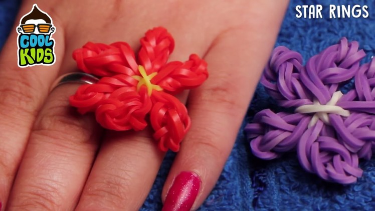 How to Make Rubber Band Ring - Easy Flower Rainbow Rubberband Ring Designs