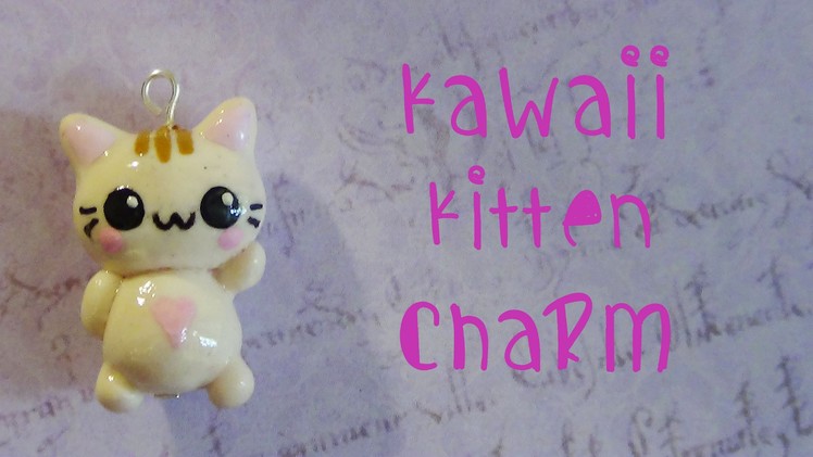 Kawaii Kitten Charm - Polymer clay!