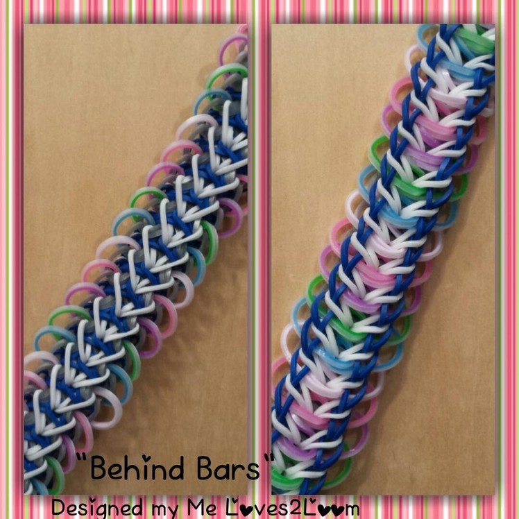 My NEW "Behind Bars" Rainbow Loom Bracelet.How To Tutorial