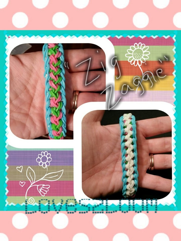 My New Reversible "Zig Zaggie" Rainbow Loom Bracelet.How To Tutorial