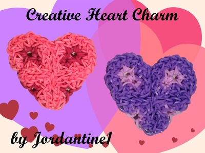 New Creative Heart Charm - Monster Tail or Rainbow Loom - Valentine's Day
