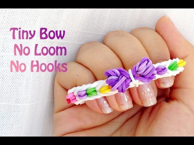 No Loom: Easy Tiny Bow Rainbow Loom Charm Bracelet Without Loom