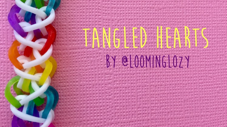 Rainbow Loom Bands Tangled Hearts by @loominglozy