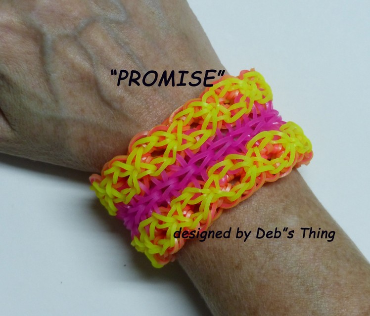 Rainbow Loom Bracelet - Original Design - "PROMISE" (ref. #7c)