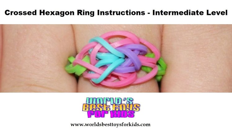 Rainbow Loom Rubber Band Refill - Crossed Hexagon Ring Instructions