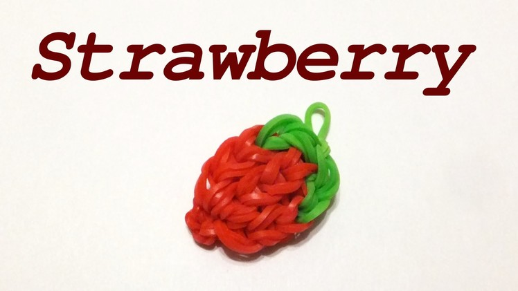 Rainbow loom Strawberry charms | How to make loom bands | Easy