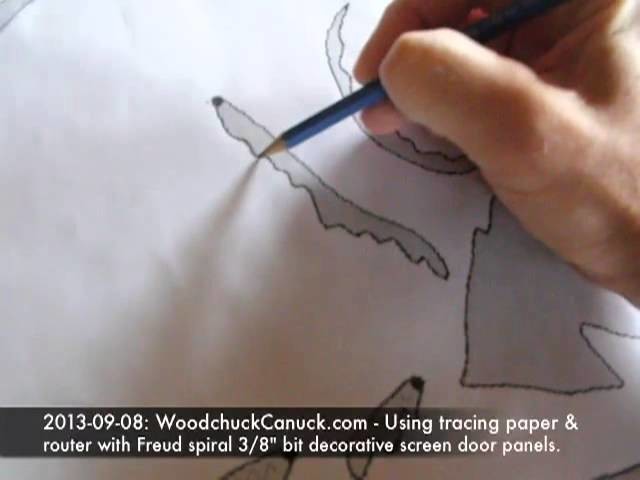 Using tracing paper to transfer pattern to plywood