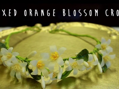 Waxed Orange Blossom Crepe Paper Crown