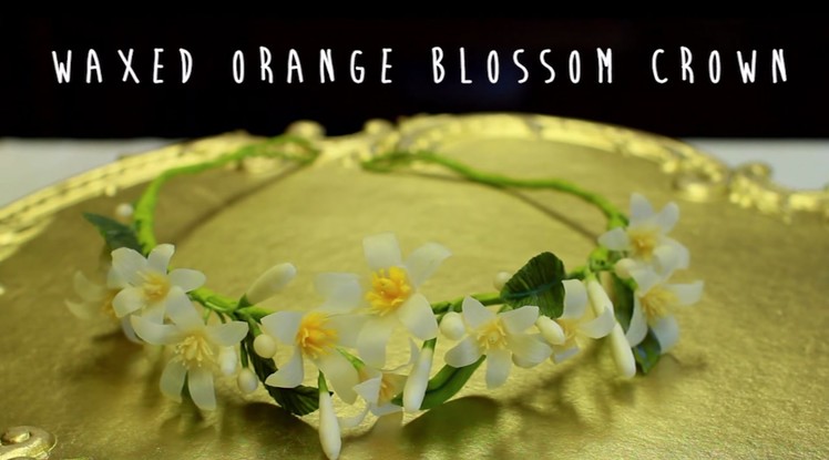 Waxed Orange Blossom Crepe Paper Crown
