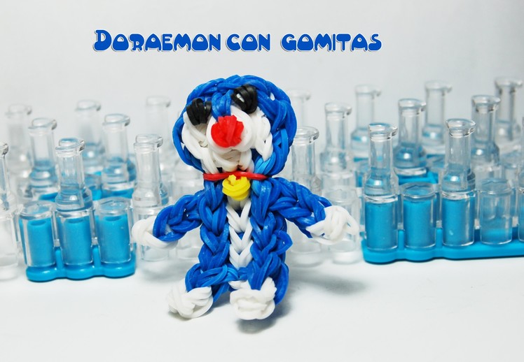 Doraemon con gomitas. Doraemon rainbow loom