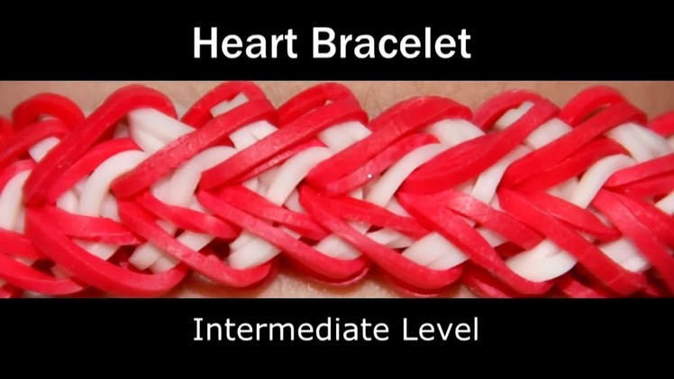 How to make a Rubber Band Heart Bracelet - Medium Level