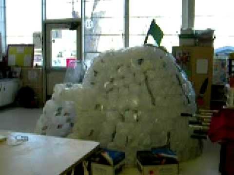 Igloo made out of Milk Jugs