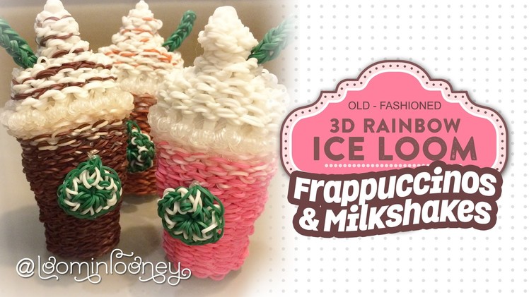 Large Frappuccino. Milkshakes: 3D Rainbow Ice Loom Series