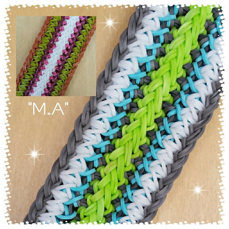 "MA" Rainbow Loom Bracelet.How To Tutorial