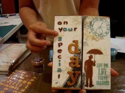 Birthday Card for Fathers with Tim Holtz Stamps and Embossing