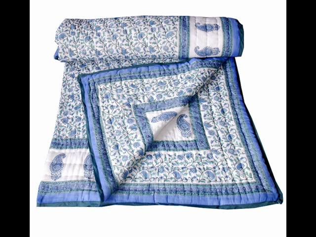 Bollywood quilts, Handmade cotton Quilt, Indian Quilts.wmv