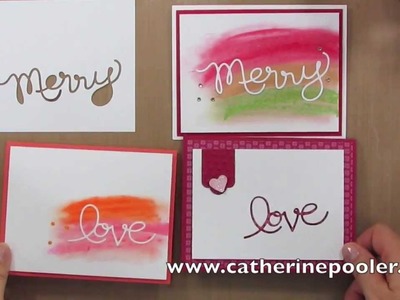 Faber-Castell Gelatos and Stampin' Up Thinlits with Catherine Pooler