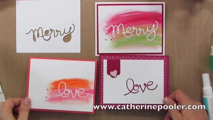 Faber-Castell Gelatos and Stampin' Up Thinlits with Catherine Pooler