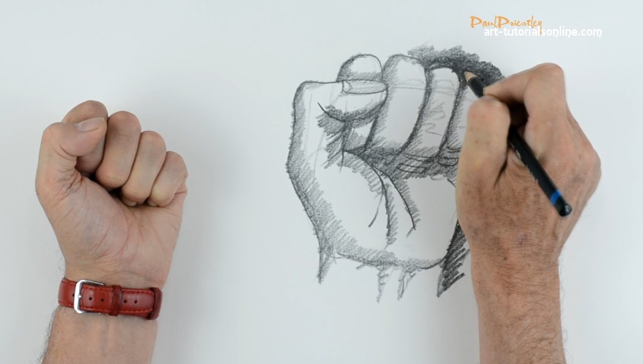 How to draw a clenched fist beginners