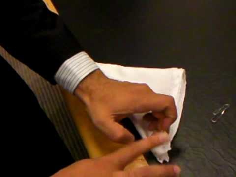 How to fold a tux pocket handkerchief - single