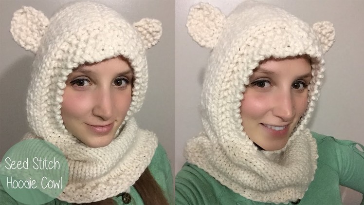 HOW TO KNIT SEED STITCH HOODED COWL