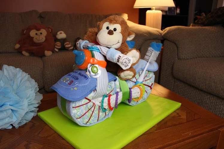 How to Make A Motorcycle Diaper Cake for Boys