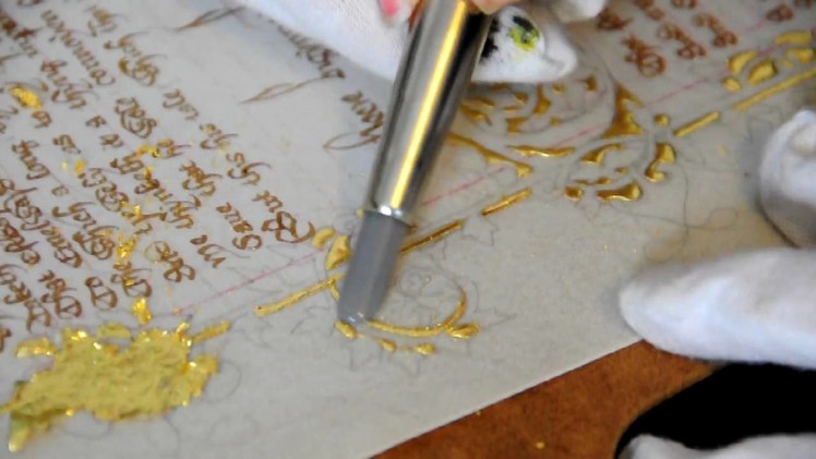 Medieval Manuscript Reproduction, Part  4: Polishing gold leaf