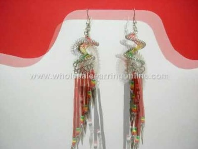 Thread earrings peruvian earrings dangles  # 207.