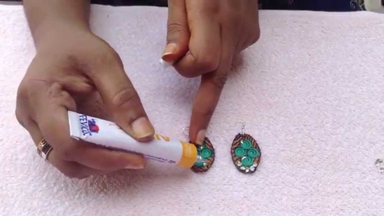 How to do earrings with embroidery cloth