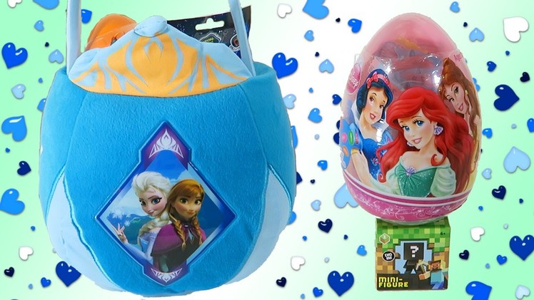 HUGE Frozen Surprise Easter Basket Toys Disney Princess Kinder Eggs MLP My Little Pony Fash Ems!