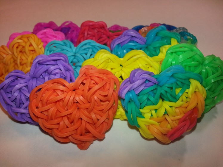 ONE LOOM Lovely Heart Charm Tutorial by feelinspiffy (Rainbow Loom)
