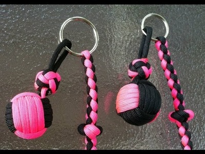 Paracordist how to tie a two color monkey's fist knot with paracord and a jig