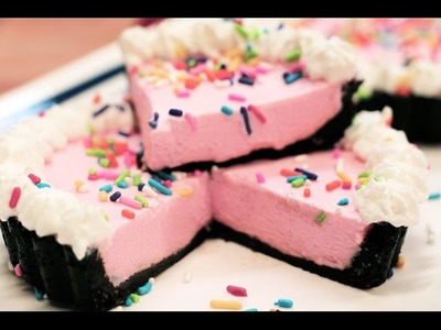 Strawberry Milkshake Pie - with OREOS! No Bake Recipe by My Cupcake Addiction
