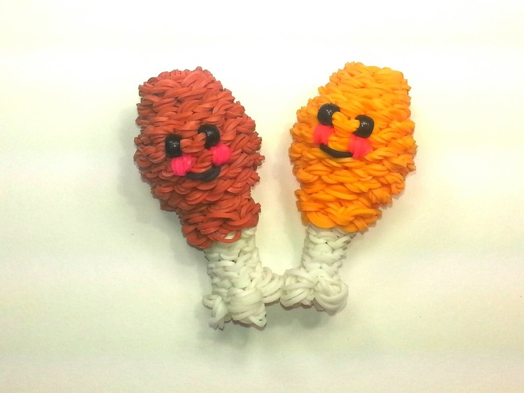 3-D Happy Chicken Leg Tutorial by feelinspiffy (Rainbow Loom)