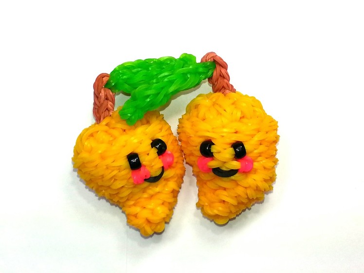 3-D Happy Mango Tutorial by feelinspiffy (Rainbow Loom)