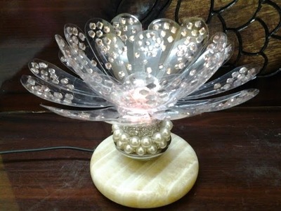 Best Out of waste Plastic bottles transformed to Lovely flower lamp