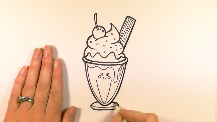 How to Draw a Cartoon Ice Cream Sundae