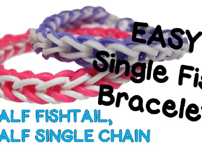 NEW EASY Single Fish Rainbow Loom Bracelet Tutorial