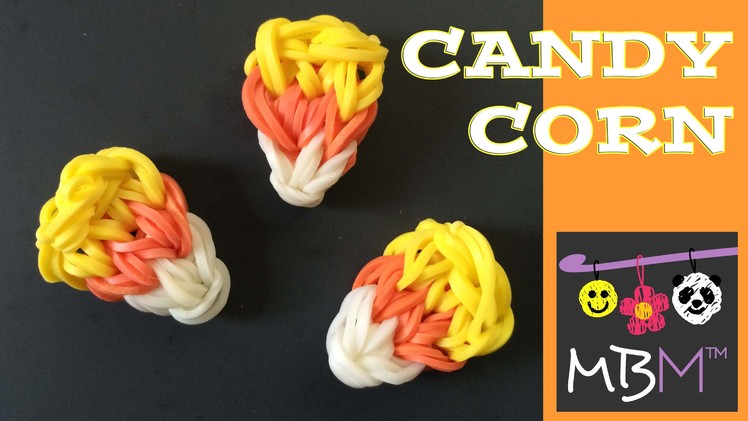 Rainbow Loom Band Candy Corn Charm Perfect for Halloween