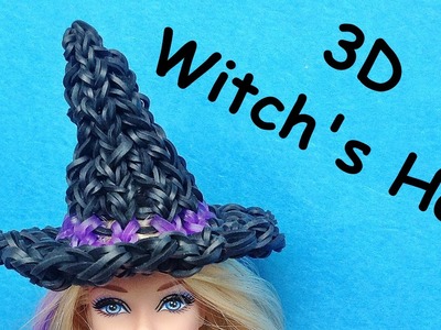 Rainbow Loom Witch Hat Charms (Halloween) for Barbie Dolls (Loom bands, DIY Mommy)